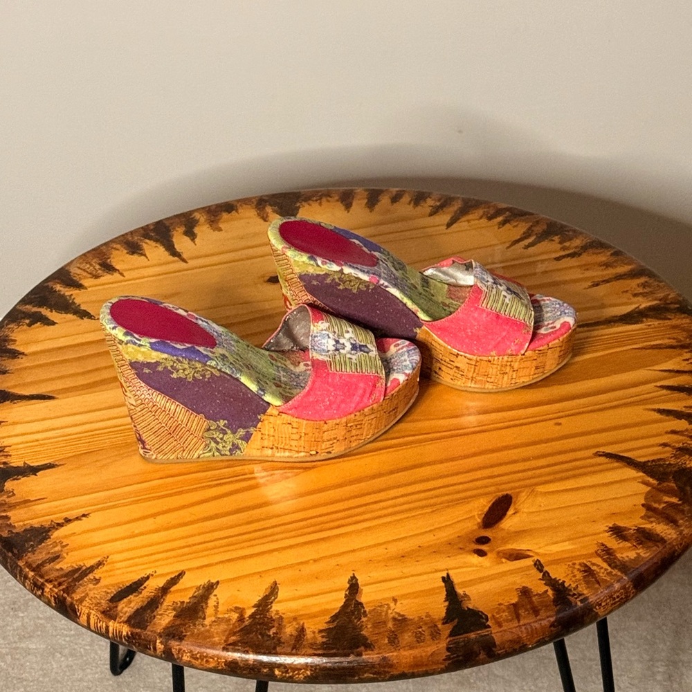 Save The Queen Multicolor Patchwork Wedges - image 3